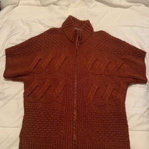 Rust Cable Knit Women's Sweater